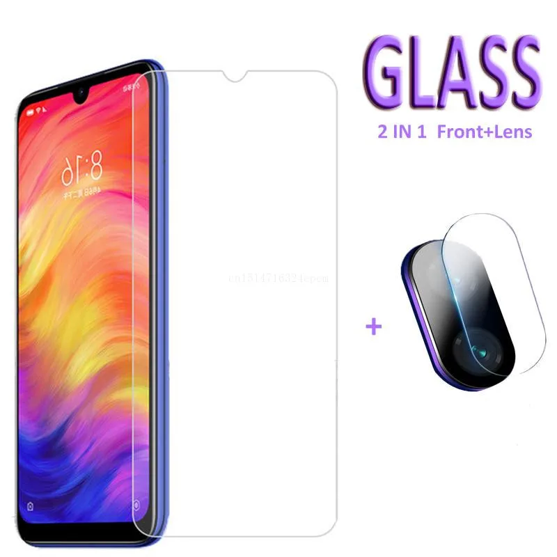 2-в-1 Камера объектив мягкий Стекло для Xiaomi Redmi 7 NOTE 7 закаленное Стекло Экран протектор Стекло пленкой для передней панели Экран защиты