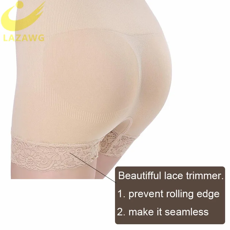 LAZAWG Waist Trainer Tummy Control Panties Body Shaper High Waisted Shapewear Briefs Butt Lifter Slimming Seamless with Lace