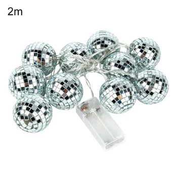 

LED String Light Disco Mirror Ball Decorative Fairy Light For Holiday Wall Window Party Yard Kids