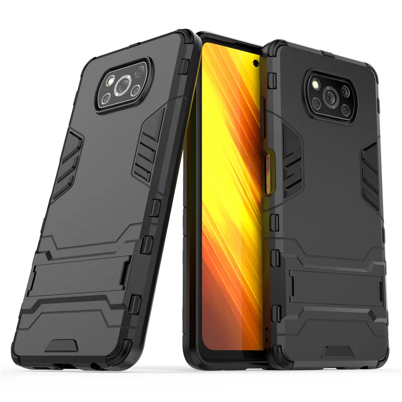 Жесткий чехол для Xiaomi POCO X3 NFC бронированный ударопрочный резиновый бампер NFC|case