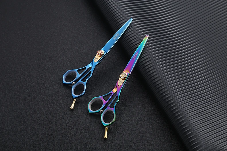 KUMIHO BJST-60 титановое покрытие ножницы для волос 6 дюймов синий и Радужный цвет доступны Япония 440c