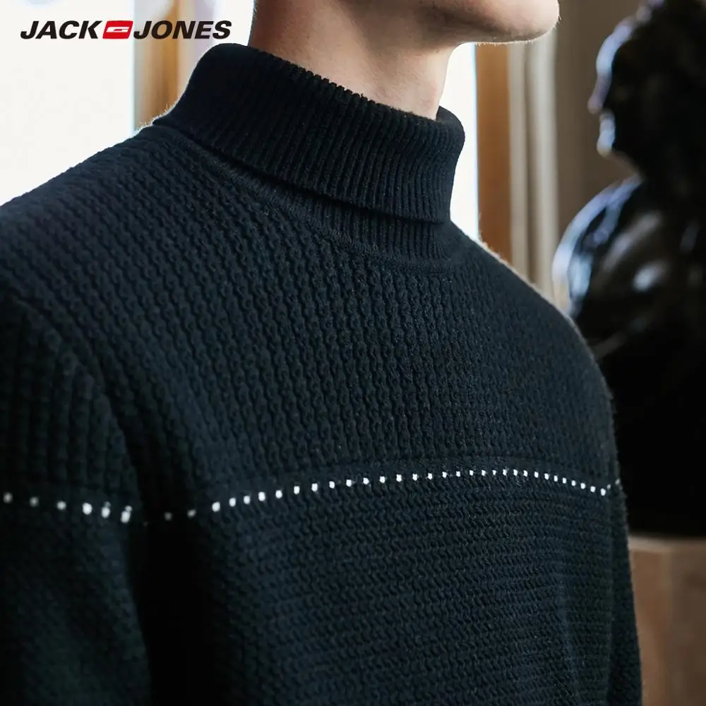 JackJones мужской зимний Однотонный свитер с высоким воротом 219324501