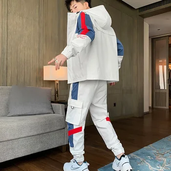 

2020 Men Fashion Tracksuit Spring Autumn Hip Hop Sweatshirt +Sweatpants Tracksuit Set Men New Patchwork Slim Fit Sweat Suits