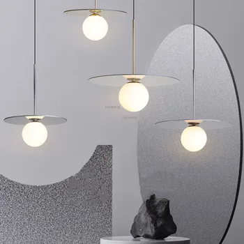 

Nordic LED Glass Ball Pendant Lights Living Room Pendant Hanging Lamp Loft Creative Pendant Lamp Kitchen Luminaire Suspension