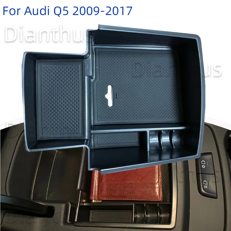 For Audi Q5 2009 2017 Car Center Console Armrest Storage Box Organizer