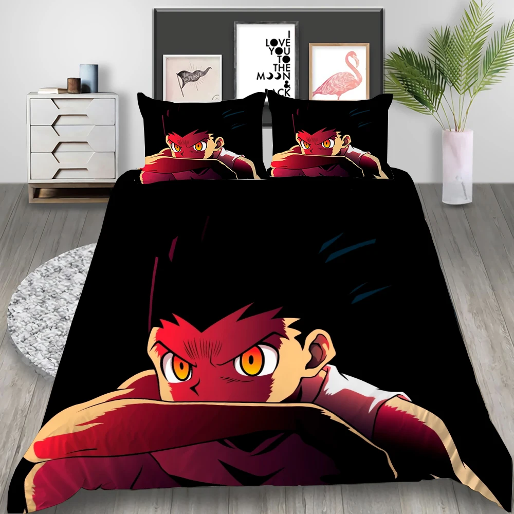 

Anime Hunter 3D Print Japanese Comforter Bedding Set Duvet Covers Pillowcases Home Textile Luxury Cartoon Queen King Size Kids