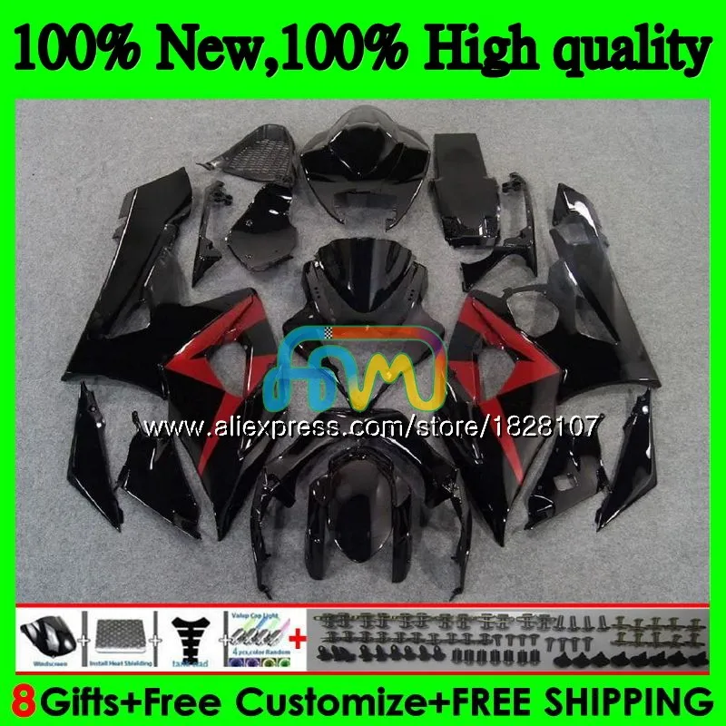 Корпус для SUZUKI GSXR-1000 GSX R1000 GSXR 1000 CC 05 06 42BS. 35 GSX-R1000 красного и черного цвета 1000CC 05 06 K5 GSXR1000 2005 2006 обтекатель