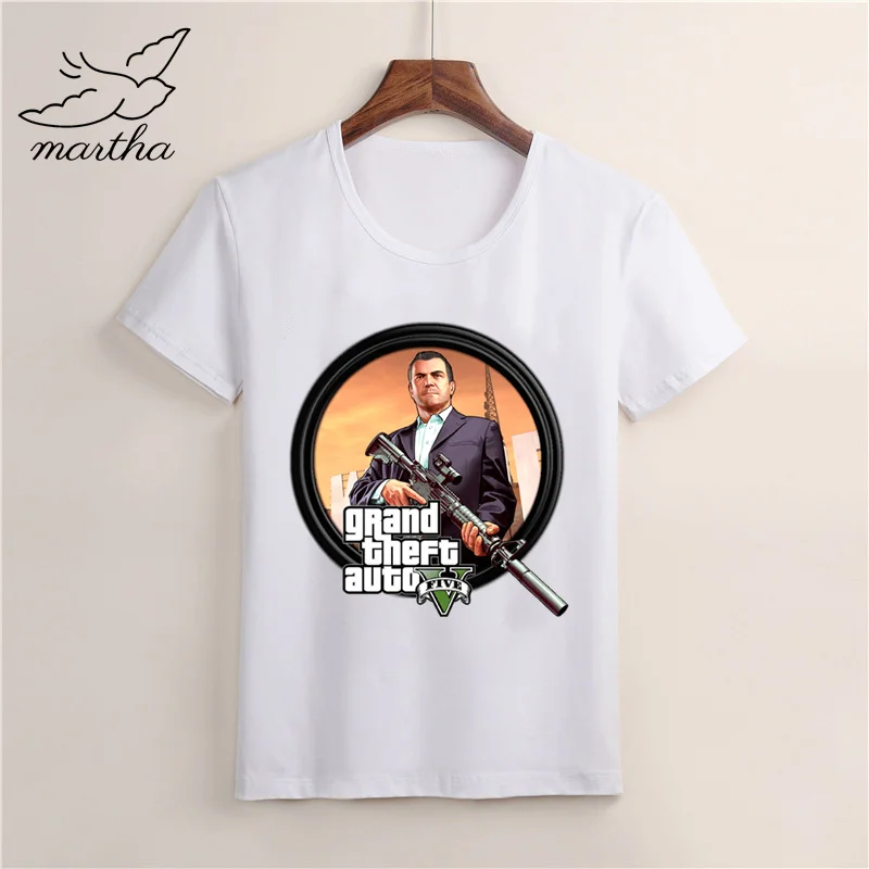 Футболка для мальчиков с принтом «grand theft auto GTA»; забавная футболка с героями мультфильмов для детей; летняя детская одежда; футболка; белые топы с героями мультфильмов