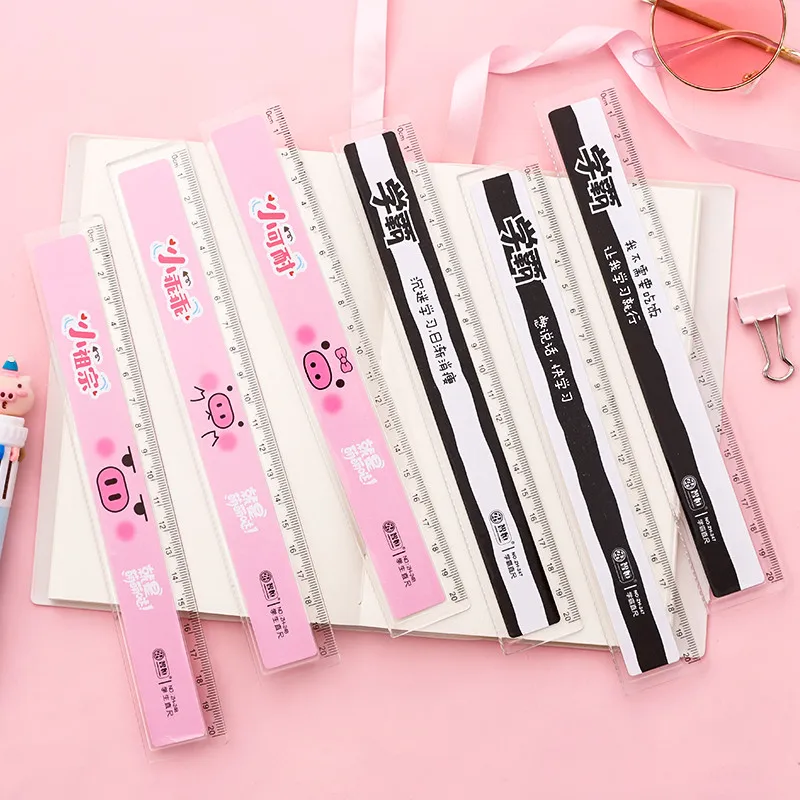 

20 Cm Plastic Straight Ruler Primary School Stationery Drawing Rulers Simple Children Mathematics Supplies New Year's Gift