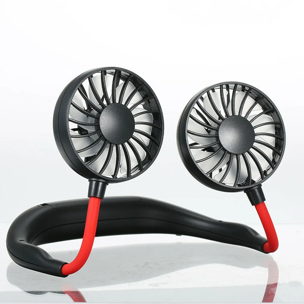

Silent Neck Band USB Fan Dual Speed Adjustable Sports Summer Rechargeable Gift Fitness Office Ergonomic Portable Hands Free Home