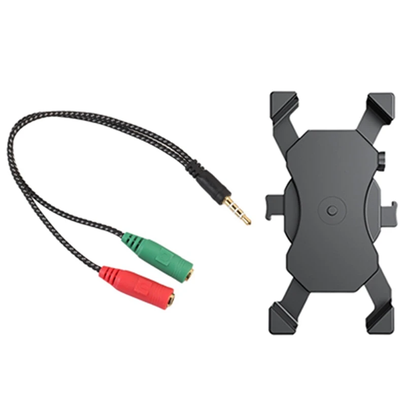 1Pcs 3 5Mm Stereo Male To 2 X 3 5Mm Female Head Headphone Adapter 1Pcs 4 0 6 5 Inch Phone Anti Shake Bracket