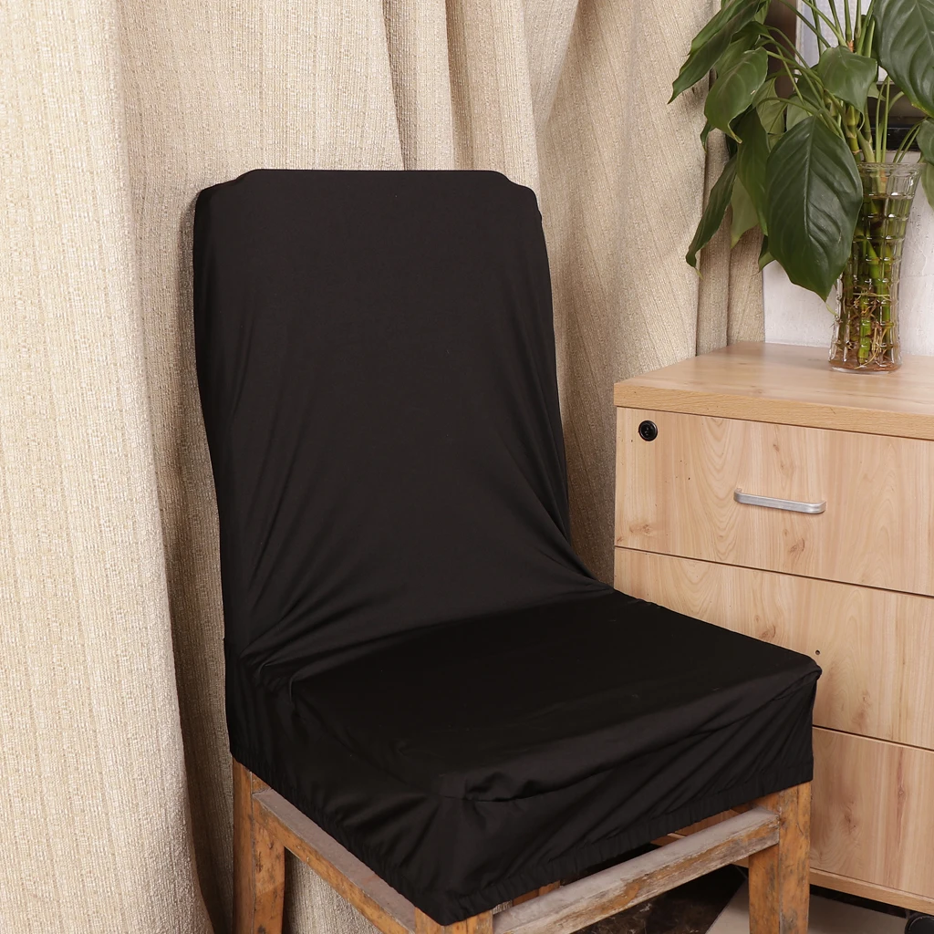 Universal Low Back Chair Stool Seat Cover with Elastic Band for Wedding Kitchen Dining Bar Club Receptions Decoration