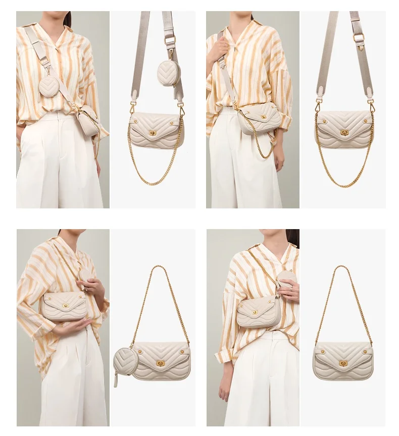 Kleine Schultertasche aus PU-Leder für Frauen 2023 neue Geldbörse und Handtaschen Damen Reise Umhängetasche Damenkette Schultertasche 2_voghion.com