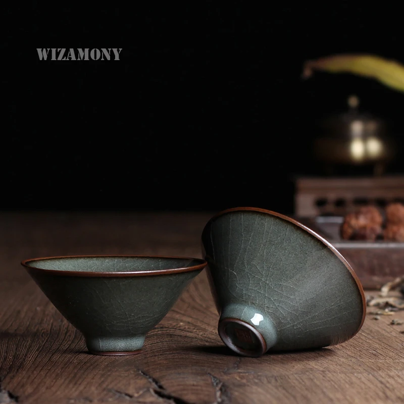 WIZAMONY 2 шт. ручной работы чай Longquan celadon красивый чайный набор чайная чашка горшок