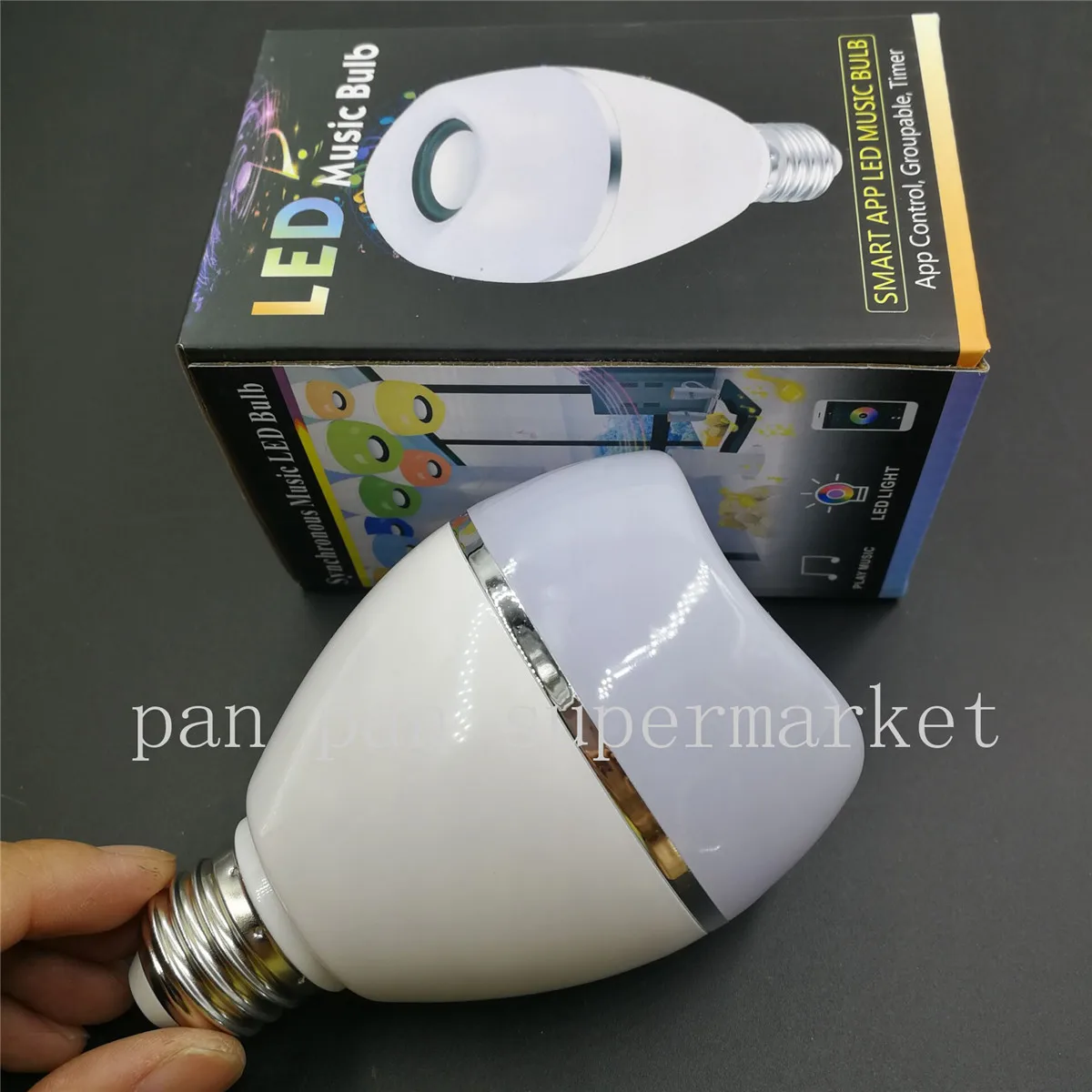 Светодиодный лампочка Bluetooth 8 Вт E26 RGB Изменение цвета лампа Беспроводная лампочка воспроизведение музыки ночник