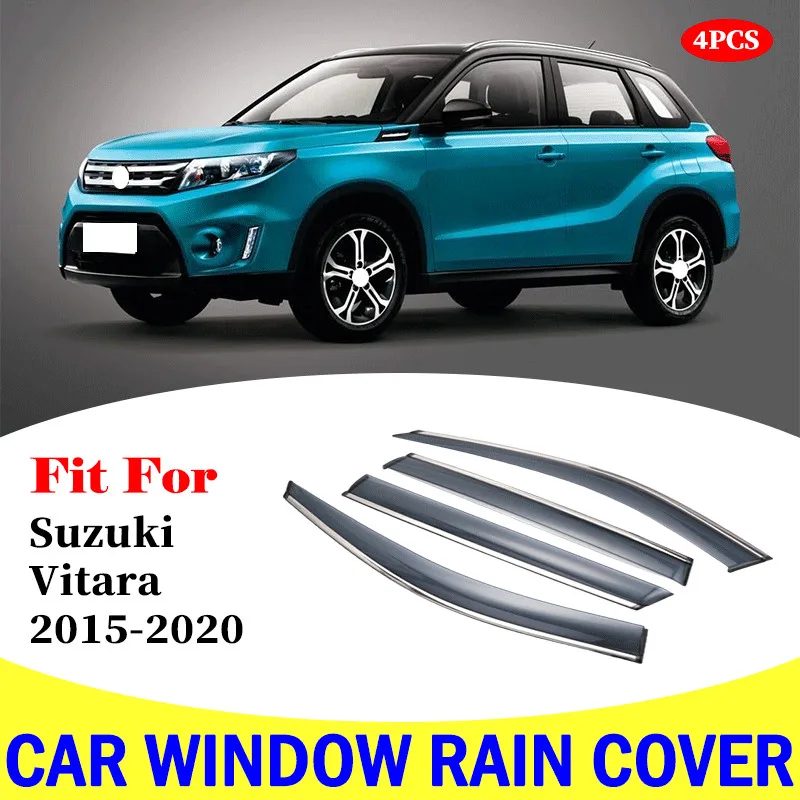 Per Suzuki Vitara 2015-2020 Visiera Per Finestra Car Rain Guard Shiend Deflettori Tendalino Copertura Rivestimento Esterno Car Stylinng Accessor