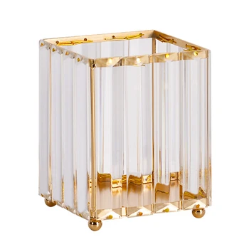 

Desktop Organizer Glass Fashion Makeup Brush Holder Storage Tube Bedroom Vase Container Portable Eyebrow Pencil Cosmetic Tool