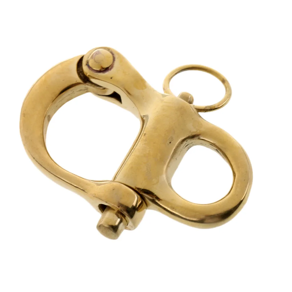 MagiDeal 50mm Copper Fixed Bail Snap Shackle For Sailing Boat Yacht Gold