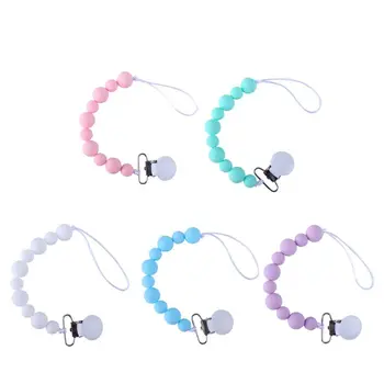 

1 Pc Handmade Silicone Pacifier Chains Safe Baby Teether Pacifier Clips Holder Chain