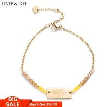 Fever& Free Boho винтажные браслеты дружбы ручной работы с каменными бусинами роскошные золотые браслеты из нержавеющей стали и браслеты для женщин