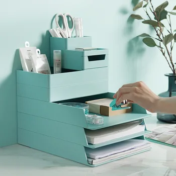 

A4 Paper Organizer Drawer File Folder Stationery Tray Pen Holder Office Desktop Storage Box Home Desk Classify Storage Suppiles