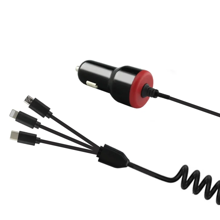 QC3.0 2.4A двойной дисплей зарядного устройства USB светильник автомобильное зарядное