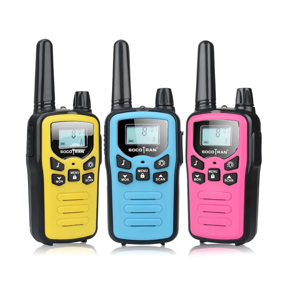 3 Pack Mix Color PMR446 Walkie Talkies Kids Socotran SC-R60  3miles Mini Child pmr Two way radio with Rechargeable Cable