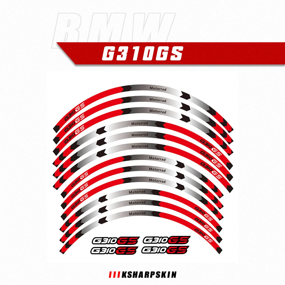 

12 Strips Motorcycle Reflective decals Wheels Moto Rim Stickers decoration protection rim sticker For BMW G310GS gs g310 gs 310