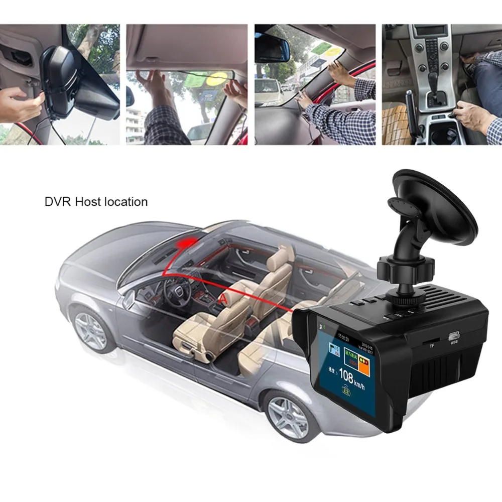 Full Band Mirro Car Speed Laser Police Dog Radar Detector GPS Voice Alert Safety