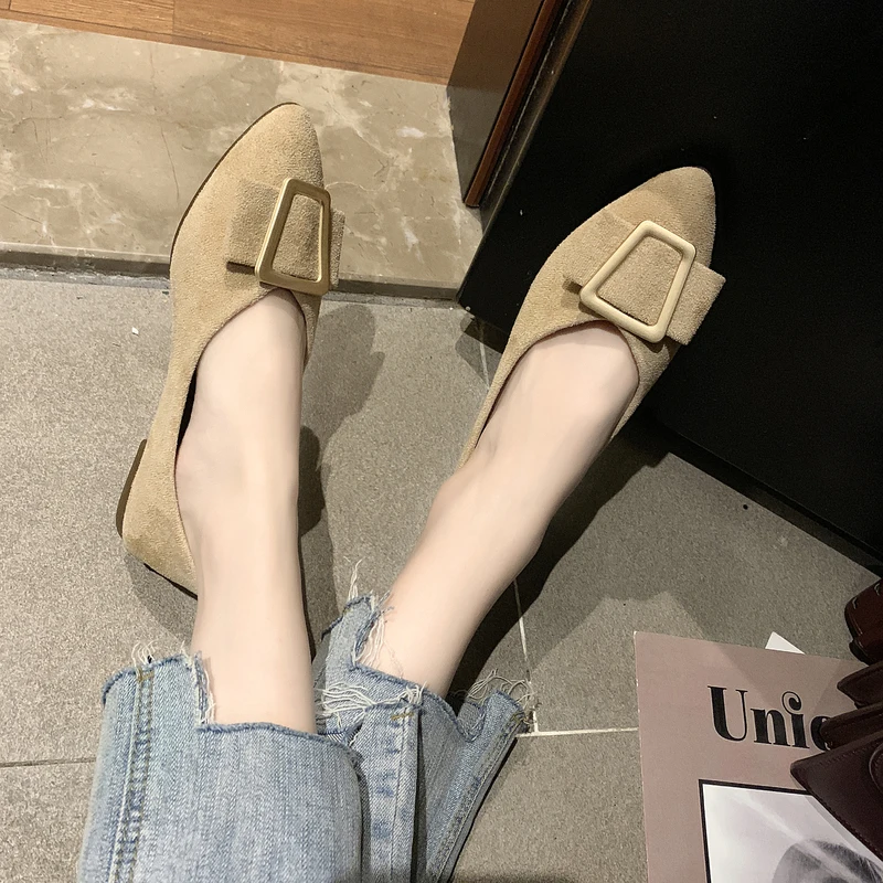 

Plardin 2020 Fashion Flock Women's Flats For New Slip-On Round Toe Casual Flat Shoes Basic ballet Shoes Woman Size Plus W33-43