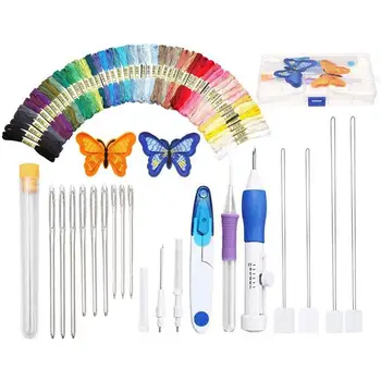 

71pcs Cross Stitch Kits Embroidery Tools Sewing Thread Kit 50 Skeins 21 Tools Needles Sewing Accessories knitting