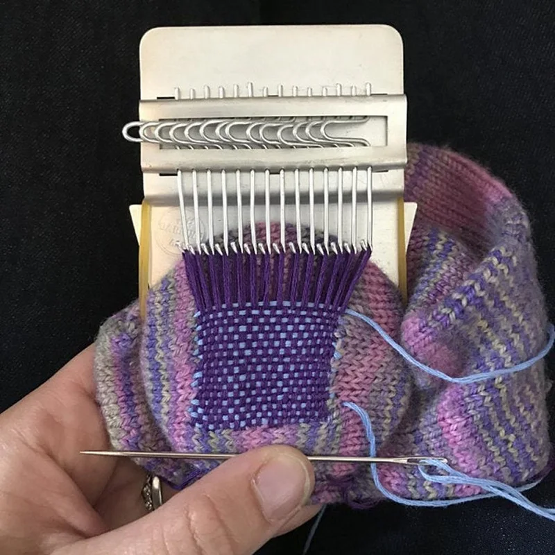 10 - 12 - 14 - 28 - 42 Hooks Mini Loom Speedweve Type Weave Darning Loom Tool Mending Jeans, Repairing Holes Sewing Accessories 3