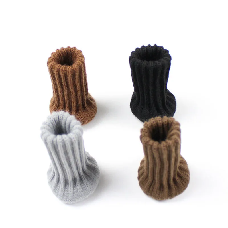 4pcs/Set Anti Slip Furniture Legs Mat For Chair Socks Bumper Damper Table Feet Rug Caps Felt Pads Knitting Protector