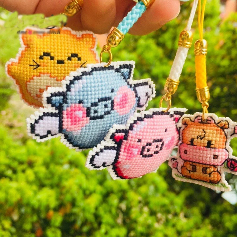 Cross stitch kits sewing plastic canvas Cross stitch kits Counted Cross-stitch embroidery sets Needlework set threads Craft Stich Key Phone Accessories Plastic Canvas