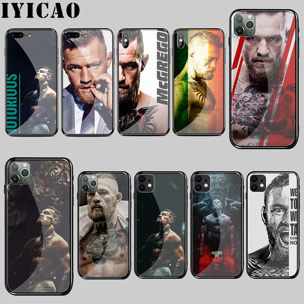 Conor McGregor Irish Fighter Custom Tempered Glass Case for iphone 5 5S SE 6 6S 7 8 Plus 11 Pro X XR XS Max Cover | Мобильные