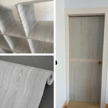

10MWaterproof Wood Vinyl Wallpaper Roll DIY Wardrobe Cabinet Door Furniture Sticker Self-adhesive Film Vintage Living Room Decor