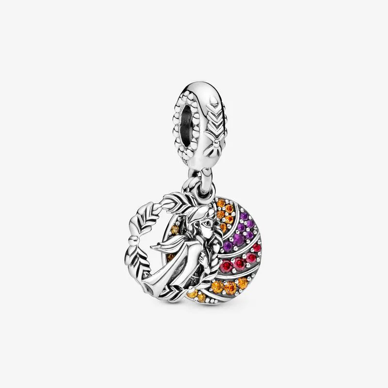 

2020 New Real 925 Sterling Silver Anna Dangle Charm Fit pandora Bracelet Bangle Frozen Anna Dangle Pendant DIY Jewelry