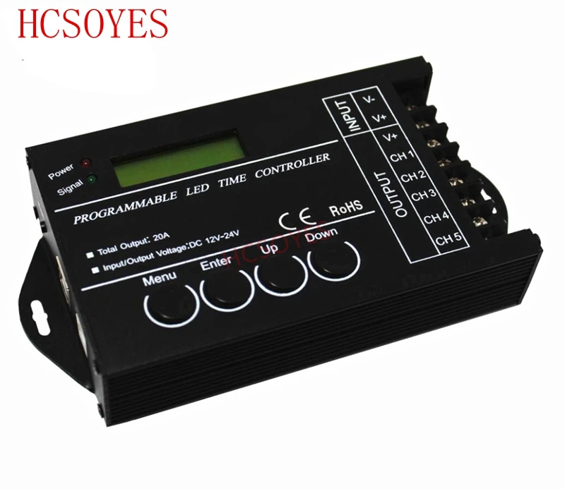#cheap DC12 DC24V TC421 WiFi time programmable led controller dimmer rgb aquarium lighting timer input 5 channels for led strip