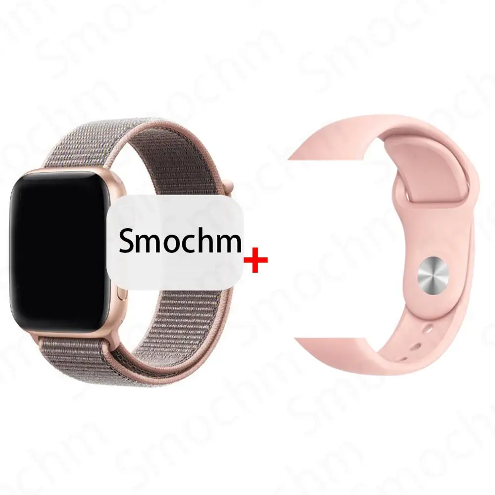 RoseGold Nylon Pink Smochm водонепроницаемый IWO 12 Смарт-часы 5 серии Bluetooth 44 40 мм 1:1 MTK2502 Smartwatch телефон IWO12 для Apple iOS iPhone Android - Цвет: RoseGold Nylon Pink
