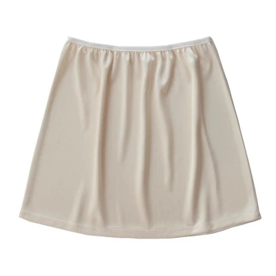 Apricot Short Long Нижняя юбка, полускользящая юбка, Нижняя юбка для женщин, женское нижнее белье, прозрачное, тонкое, имитирующее шелк, атлас, enagua mujer, сексуальное, летнее - Цвет: Apricot Short Long