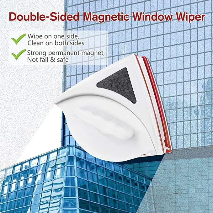 

Magnetic Window Wiper Glass Cleaner Brush Tool Double Side Magnetic Brush Window Glass Brush for Washing Household Cleaning Tool