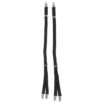 

1Pair Y Men Shirt Stays Garter Straight Suspender Elastic Adjustable Metal Clips 20*600mm