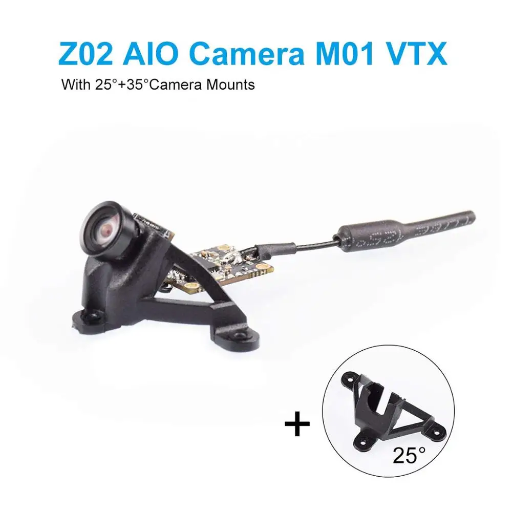 Z02 AIO камера 5 8 GHz M01 VTX 25mW передатчик 600TVL NTSC/PAL с 25 и 35 Градусов Крепление Камеры OSD