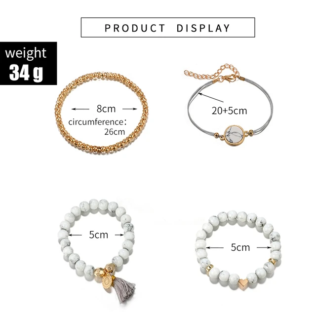 Tocona 4 Pcs/set Colorful Beaded Bracelet for Women Charms Tassel Heart Adjustable Bangle Boho Jewelry Accessories  6905