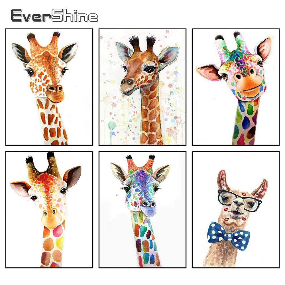 Evershine 5D DIY алмазная вышивка жираф крестиком Алмазная Живопись животные картина