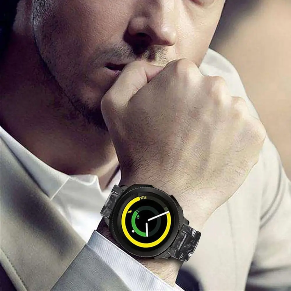 20mm 22mm Resin Watch Band strap for Samsung Galaxy Watch Active2 gear s3 stainless steel buckle galaxy 46mm huawei gt watchband