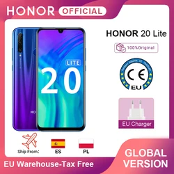 Глобальная версия смартфона Honor 20 Lite, 4 Гб, 128 ГБ, передний экран 32 МП, Восьмиядерный процессор Kirin 710, Android 9,0, камера заднего вида 24 МП