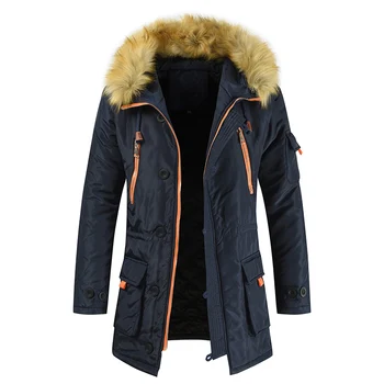

Winter Big Jackets Men Warm High Quality Coats Male Casual Winter Outerwer Parkas Plus Size Thick Fur Collar Cotton Jacket