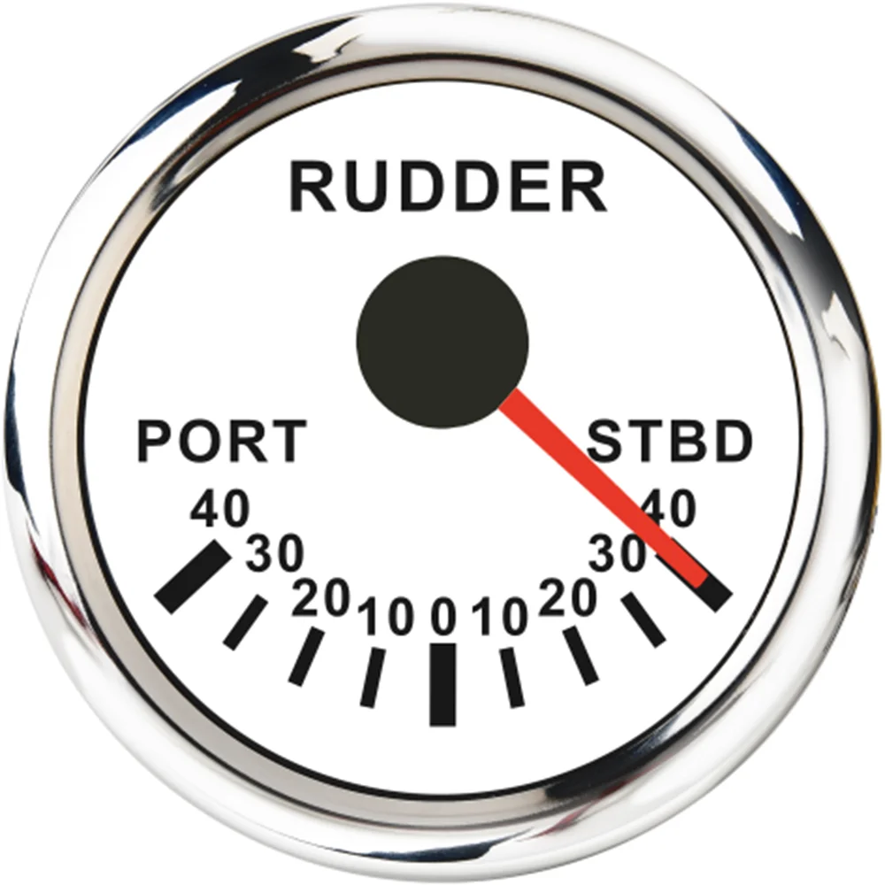52mm Rudder Angle Indicator Gauge For 0-190 ohm Sail boat Rudder Angle Meter With Red Backlight Fit 12V~24V Rudder Angle Sensor