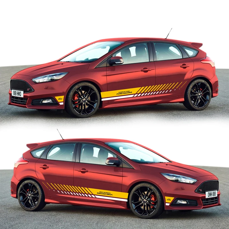 Спортивные полоски наклейки для автомобилей Ford 2013- Focus машинная обе стороны тела Range Rover Sport авто наклейки